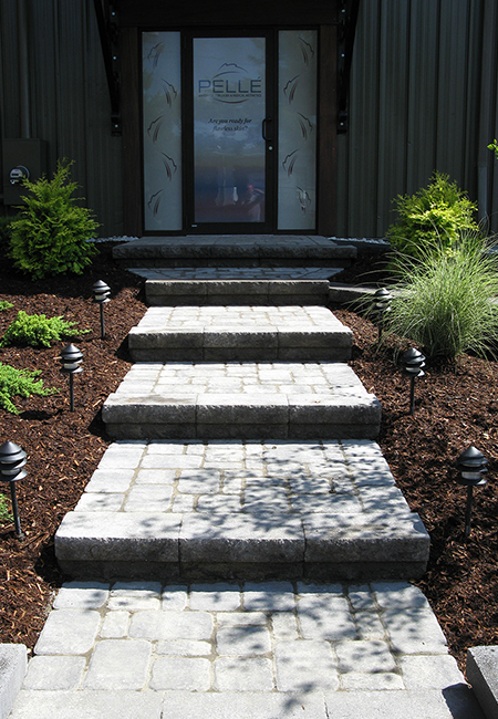Paver walkway for the entrance to Pelle Spa Manchester Nh